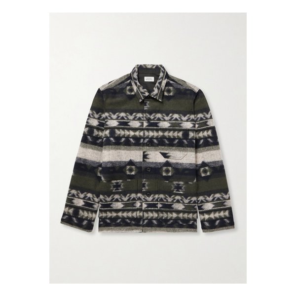 하트퍼드 페리 자카드 니트 셔츠 재킷 그린 1647597342408043