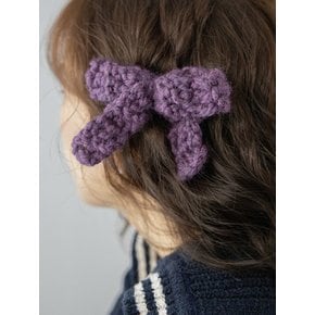 Fluffy ribbon hairpin (purple)