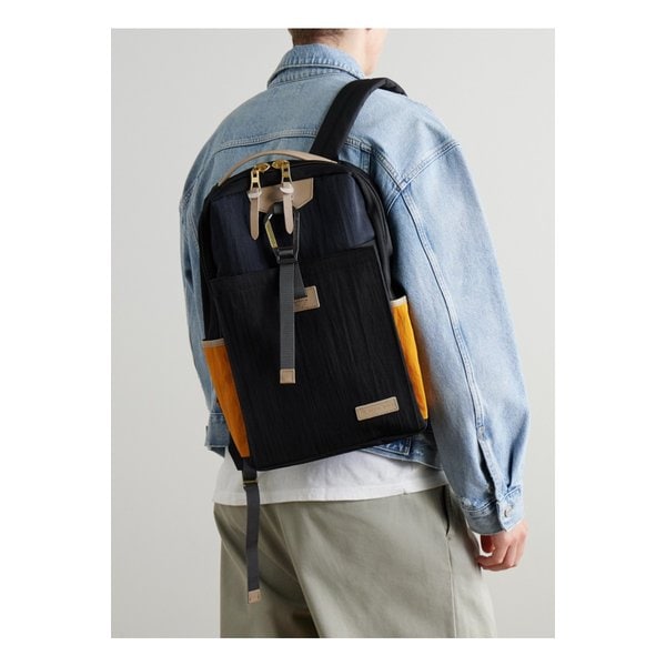 마스터피스 링크 컬러블록 가죽 웨빙 트리밍 나일론 백팩 46376663162969739