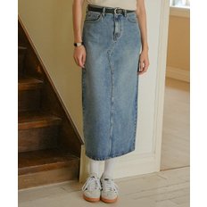 USA ring denim skirt_Blue