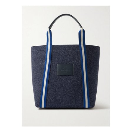 안야힌드마치 폰트 캔버스 자카드 가죽 트리밍 리사이클 울 펠트 토트 네이비 1647597339919031