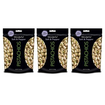  [해외직구]원더풀 피스타치오 솔트 페퍼 198g 3팩/ Wonderful Pistachios Salt n Pepper 7oz