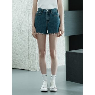 WAAR W1040 DAMAGE DENIM SHORT PANTS_DEEP BLUE