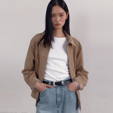 Faux Suede Blouson (Sand Beige)