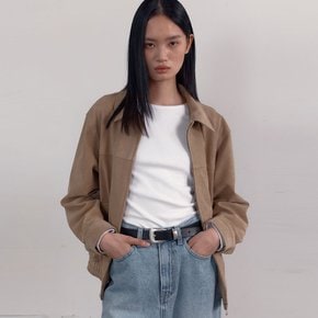 Faux Suede Blouson (Sand Beige)