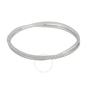 여성 로듐 플레이트 Hyperbola Bangle, 사이즈 Small 5572725