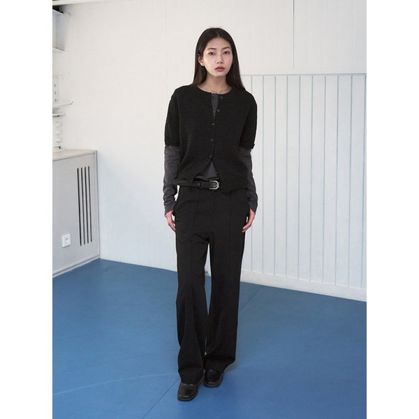 슬랙 쿨링 하프 라운드 가디건 [black]