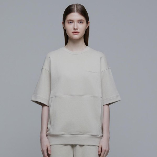 [여주점] N242USW030 피타 세미오버핏 반팔 맨투맨 베이지