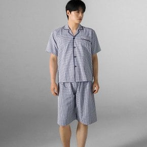 남자 잔체크 반팔 반바지 파자마 세트 BMJT001