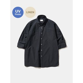 UV Airy Black Linen Shirt S174