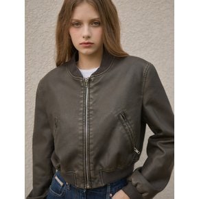 O3718 Follement washed leather jumper