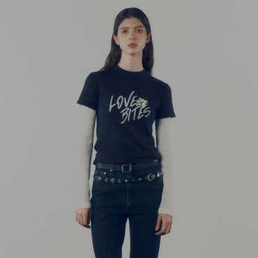 레이브 LOVE BITES Lettering Knit in Navy VK4AP159-23