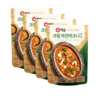 CJ 백설 크림치킨 마크니 커리 170g X 4 개