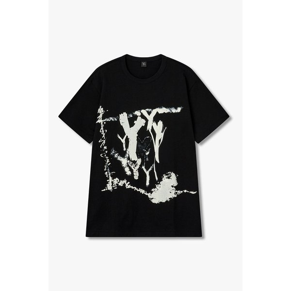 [Y`s]로고 프린트 루즈 핏 티셔츠_블랙 6616120107000