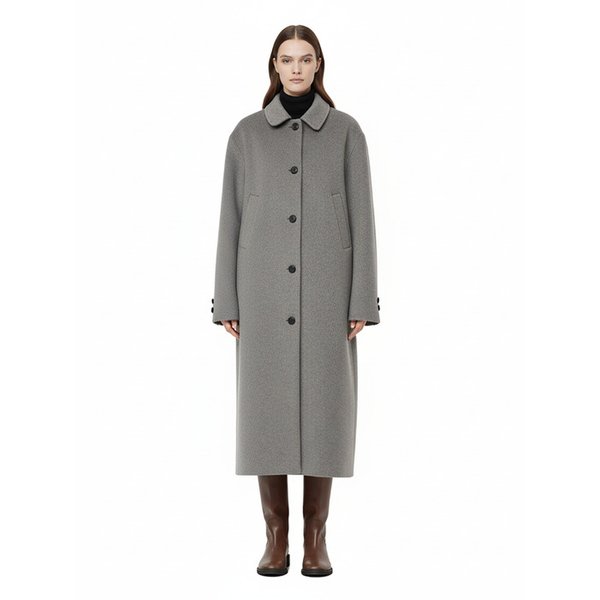 리파인드 스탠카라 울 맥시 싱글 코트 (블랙,차콜)/W254OT08