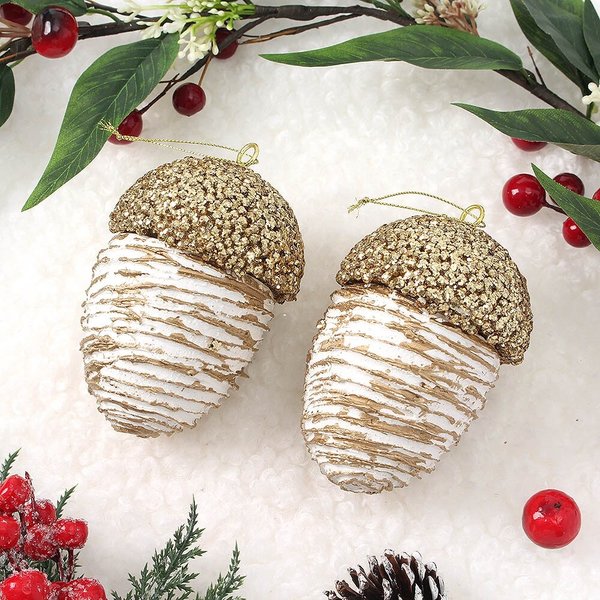 로열골드 트리 오너먼트 2p세트(도토리)