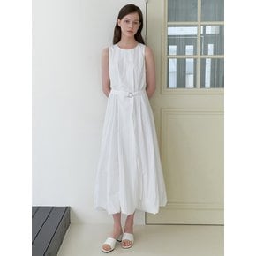 french semi balloon dress - white