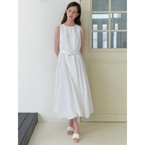 french semi balloon dress - white