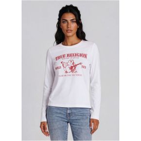 True Religion 트루 종교 긴소매 티 슬림 핏 - 상의 흰색 8064419