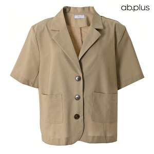 ab.plus 더블 카라 포켓 린넨 반팔 자켓 (LSY2MJ83A)