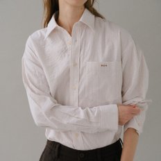 Classic tomboy shirt Peanut beige stripe