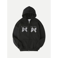 Metal Ribbon Hoodie Zip-UP AZIP701 (Black)