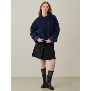 Kady fleece short jacket - navy