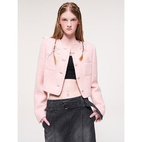 Stitch Point Wool Jacket, Pink