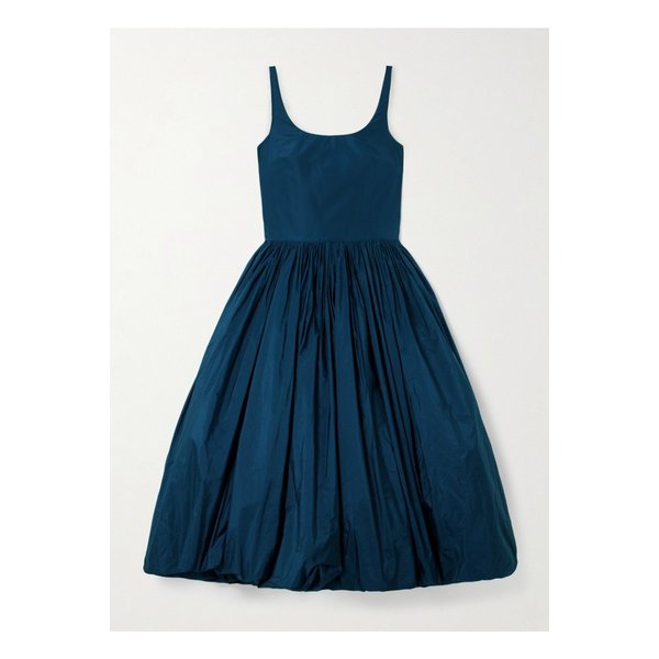 몰리 고다드 레티스 개더 태피터 미디 드레스 블루 1647597343482433