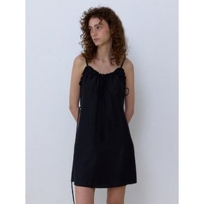 SILKY RUFFLE DRESS BLACK