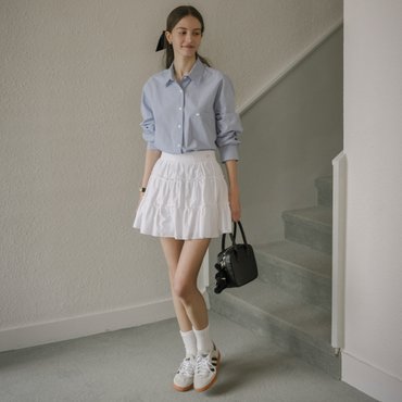노운베러 Frill cancan cotton skirt_White