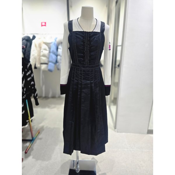 [여주점] 프릴 포인트 플리츠 주름 서스펜더 롱 원피스 EQ4WO061