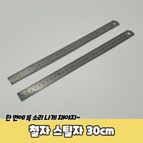 사무용품 철자 스틸자 30cm