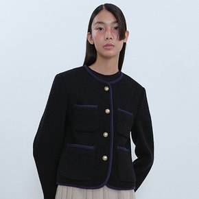 Tweed Cropped Jacket_BLACK