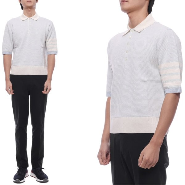 [부산점] 25FW 남성 사선 스트라이프 폴로 반팔티셔츠 (MKP146A Y6011 480 25F)