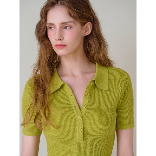 SLIM SUMMER BOUCLE POLO KNIT TEE (5COLOR)