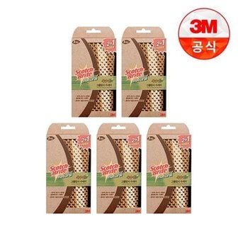 3M 내츄럴 옥수수 그물망사수세미 2+1입 5개세트