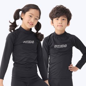 스키즈 남/여아동공용 래쉬가드 상의 블랙 수영복 키즈 주니어 SG5US5003RBK