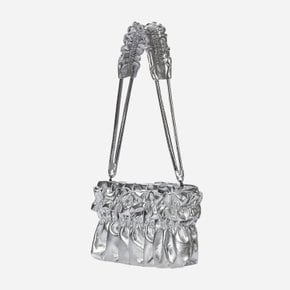 Tate Ruched Bag Silver Mini + Tate Strap