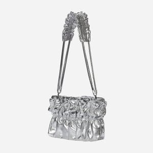 KWANI Tate Ruched Bag Silver Mini + Tate Strap