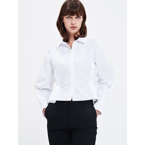 SIDE BUTTON CROPPED SHIRT WHITE