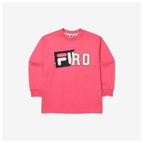 키즈긴팔티 LQC FK2RLF3H01X-PIK FILA KIDS X HIRO 더블로고 티셔츠