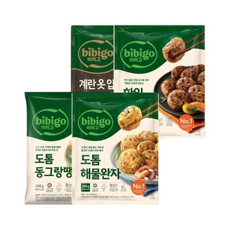 CJ제일제당 비비고 4종 반찬(동그랑땡 340g+해물완자 340g+떡갈비 320g+계란고기완자 480g)