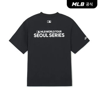 MLB [코리아공식]서울시리즈 듀얼로고 반팔 티셔츠 LA SD (Black)