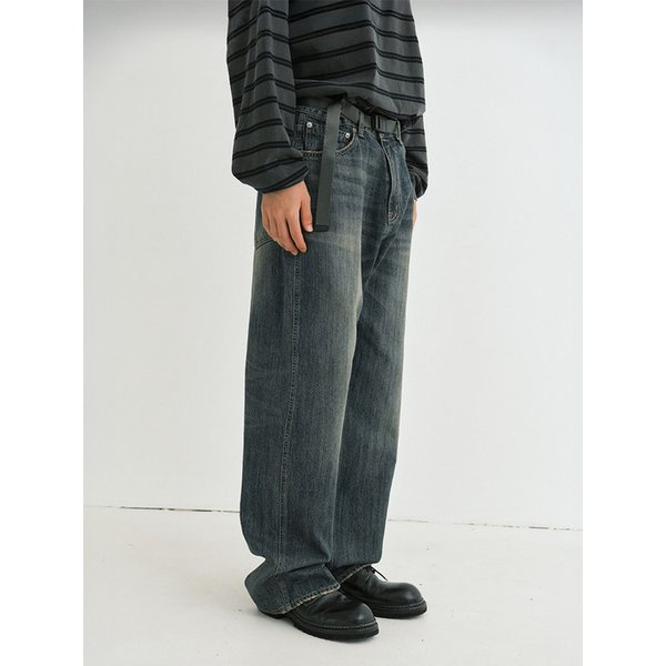 Fade denim pants (indigo blue)