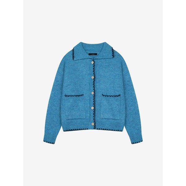 컬러 배색 포켓 니트 가디건 (VLCCY2954)