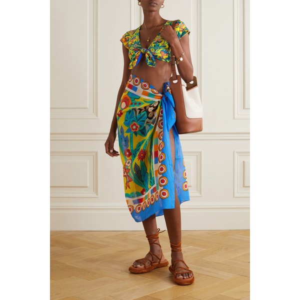 라더블제이 바르도 타이 디테일 프린트 비키니 탑 17411127376851407