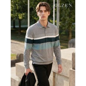 스트라이프 배색 카라 티셔츠  ZOE1TT1302 _P415821978