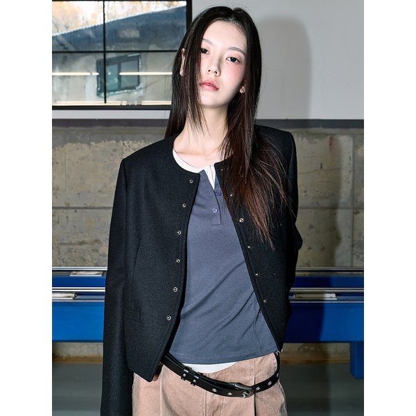 Button Point Short Jacket  Black (KE6111M055)