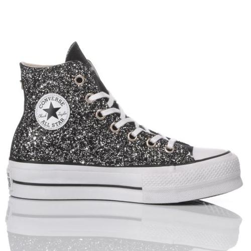 컨버스 스니커즈 188 CONVERSE PLATFORM GLITTER BLACK White